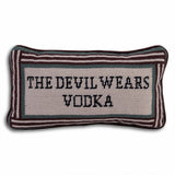 Furbish Devil Wears Vodka Needlepoint Pillow