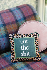 Furbish Cut The Shit Needlepoint Pillow