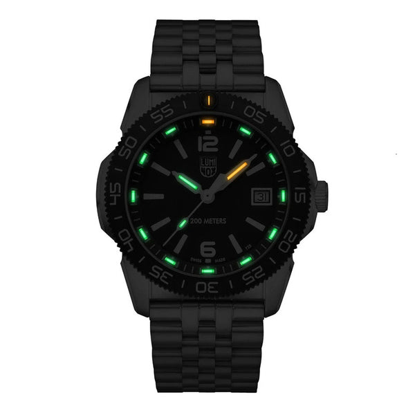 Luminox PACIFIC DIVER BLACK Watch | METT DIAL | STAINLESS STEEL METAL BAND