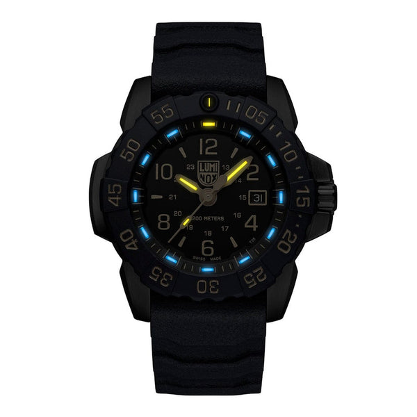 Luminox Black/Gold 20ATM Watch | 45mm NBR blue