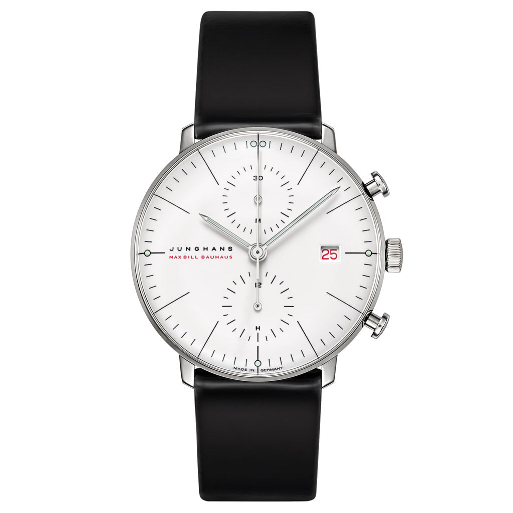 Junghans Max Bill Chronoscope 18ct White Gold 100 Jahre Bauhaus