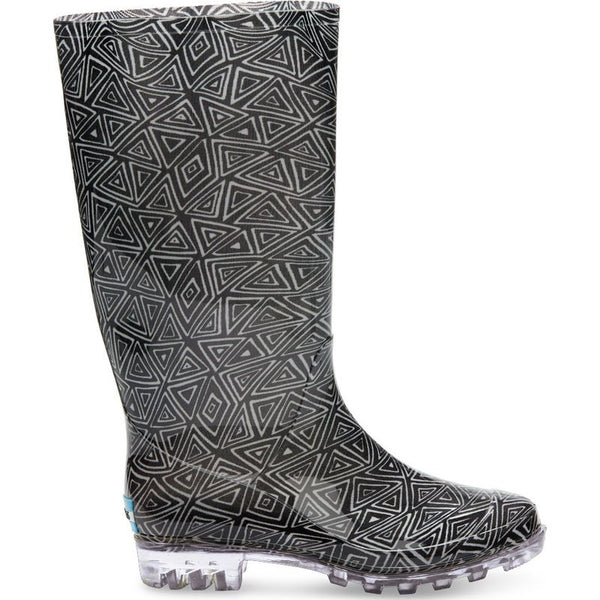 Toms Women's Tribal Print Cabrillo Rain Boot | Black White