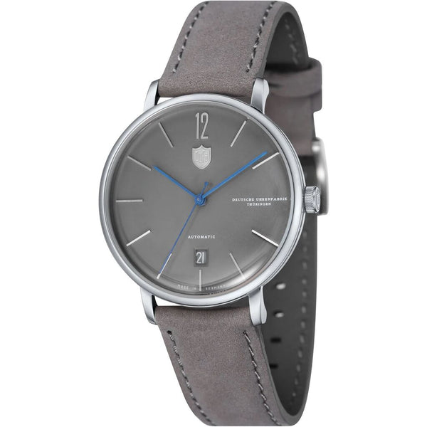 DuFa BREUER AUTOMATIC 38mm Watch | Stainless Steel Grey Dial Grey Band