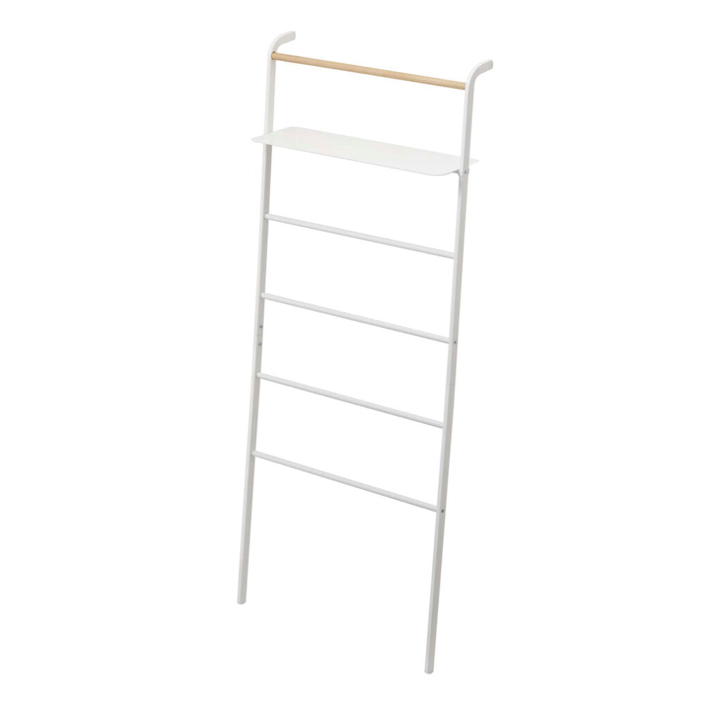 Yamazaki Tower Leaning Ladder With Shelf Sportique