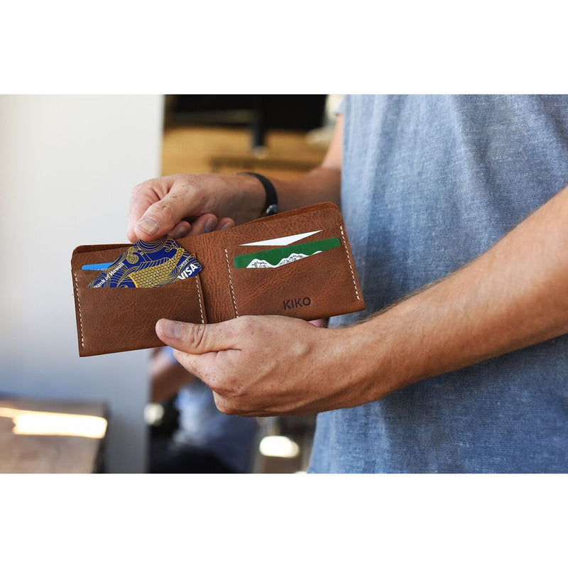 Kiko Leather Buck Bifold Wallet | Tan