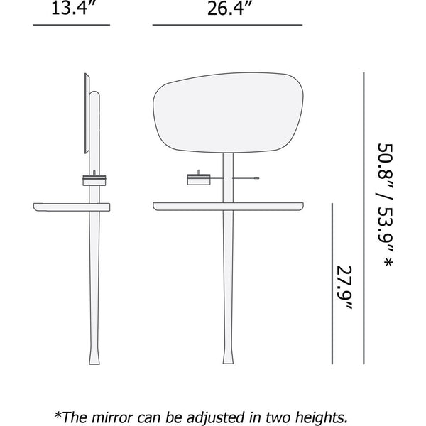 Nomon TOCADOR - VANITY TABLE | Natural walnut and Polished brass accesory