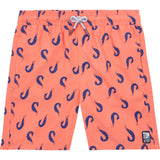 Tom & Teddy Boy's Shrimp Swim Trunk | Coral & Blue