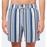 Tom & Teddy Men's Stripe Swim Trunk | Navy