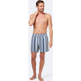 Tom & Teddy Men's Stripe Swim Trunk | Navy