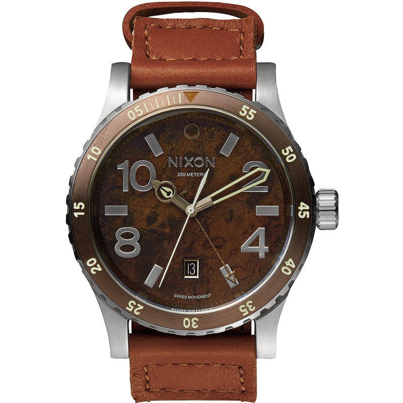 Nixon Diplomat Men's Watch | Dark Copper / Saddle