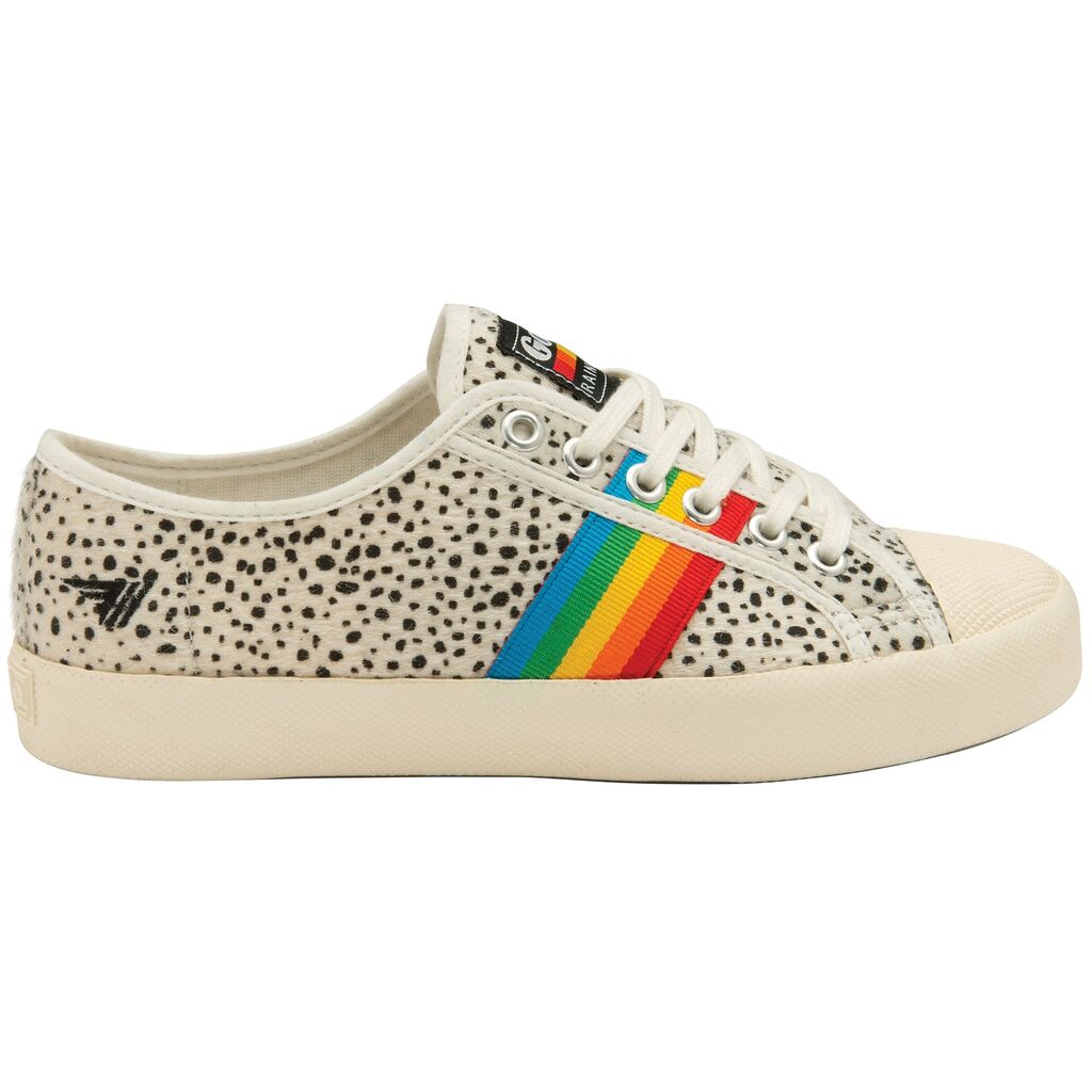 Gola Women s Coaster Rainbow Cheetah Sneakers Off White Multi