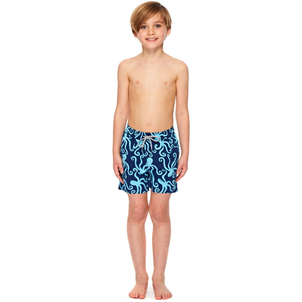 Tom & Teddy Boy's Octopus Shorts | Dark Blue & Sky 