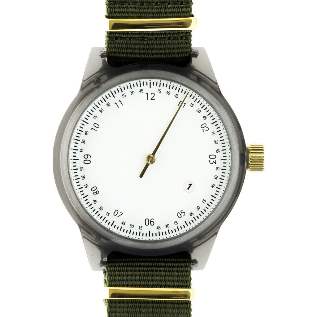 squarestreet SQ03 Minuteman One Hand Off-White Watch | Grey/Nylon
