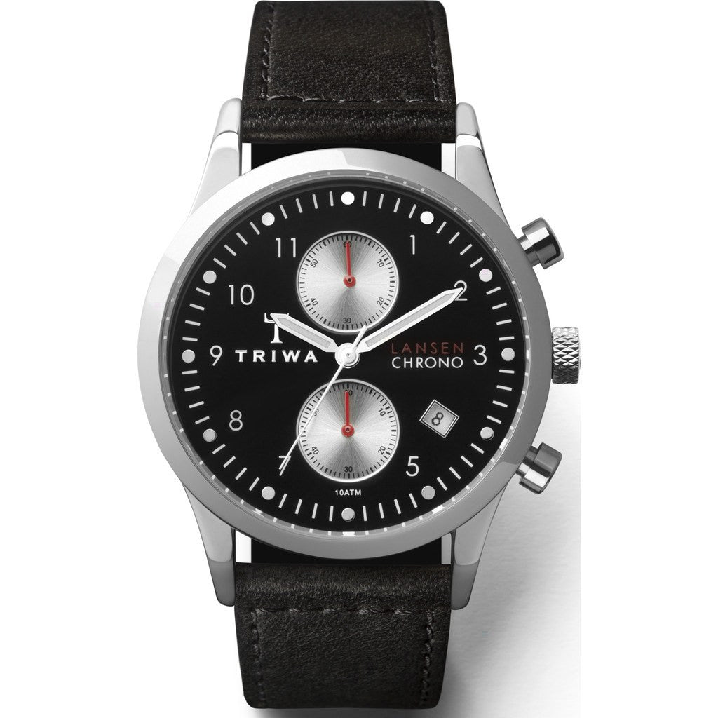 Triwa Raven Lansen Chrono Watch | Black Sewn Classic