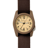 Bertucci DX3 Field Watch | Patrol Khaki™ dial, Dark Khaki case | Field Brown nylon band