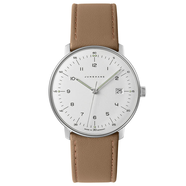 Junghans Max Bill Quartz Date Watch | Brown Calfskin Leather