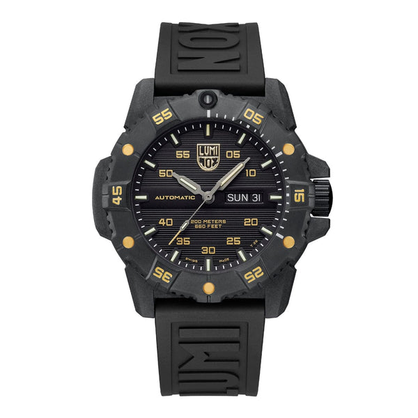 Luminox Master Carbon SEAL Automatic Watch | Black Stamped Dial With Gold Print