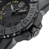 Luminox 20ATM Watch | BLACK DIAL WITH BLACK PRINT & WORDING "ALL IN ALL THE TIME"