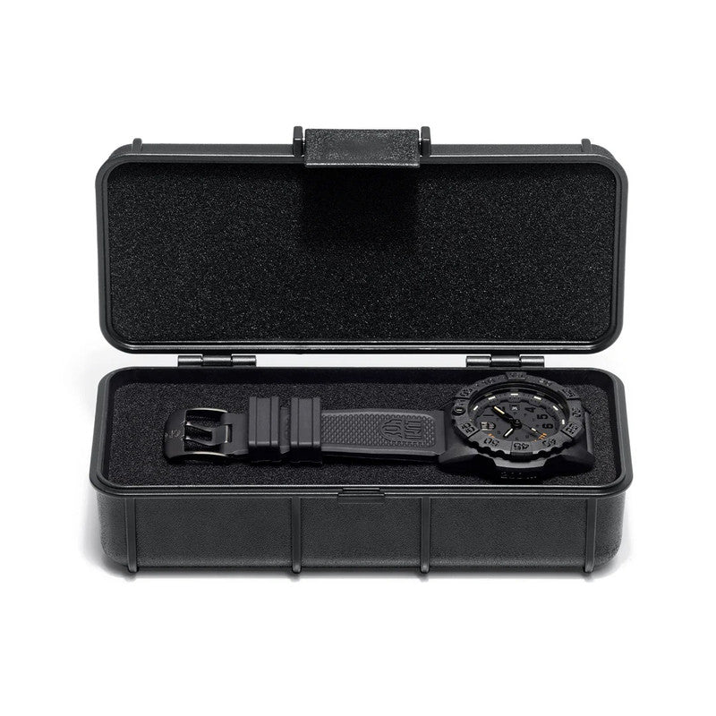 Luminox 20ATM Watch | BLACK DIAL WITH BLACK PRINT & WORDING "ALL IN ALL THE TIME"