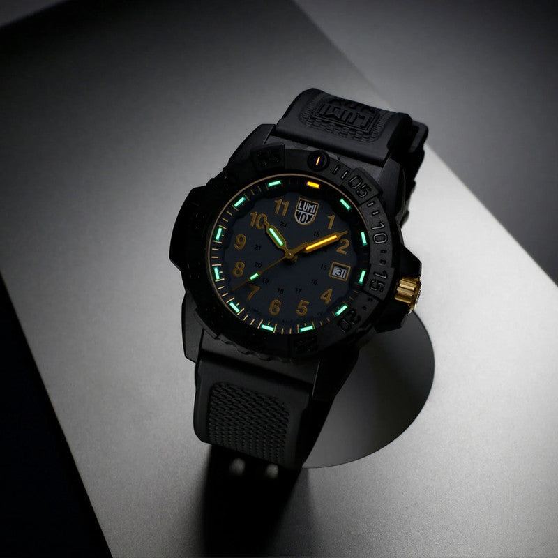 Luminox NAVY SEAL 3500 SERIES Watch | 45MM GOLD BLACK NBR STRAP