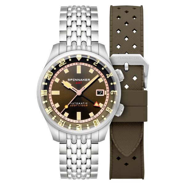 Spinnaker Bradner GMT Automatic Watch | Abbott Brown