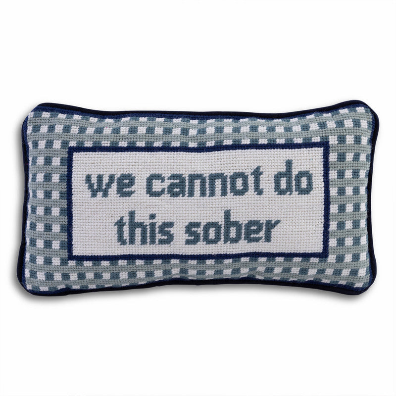 Furbish Sober Needlepoint Pillow