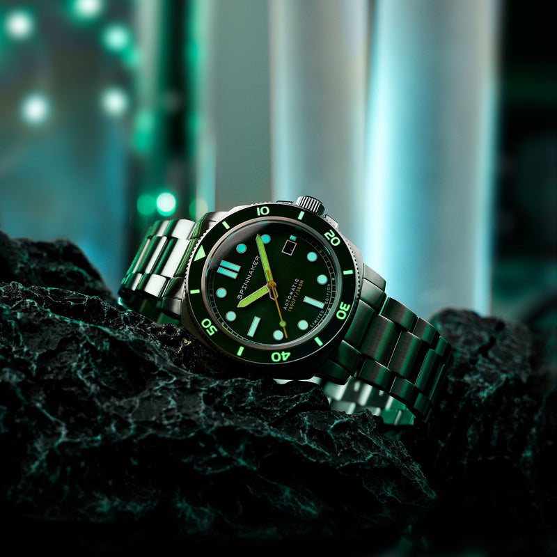 Spinnaker Hull Pearl Diver Automatic Limited Edition Watch | Emerald Pearl