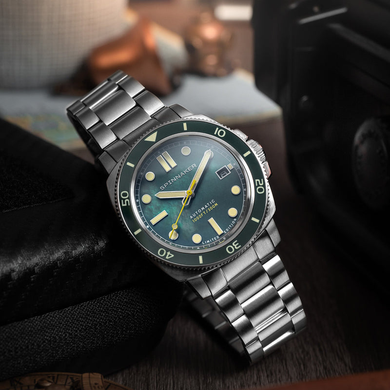 Spinnaker Hull Pearl Diver Automatic Limited Edition Watch | Emerald Pearl