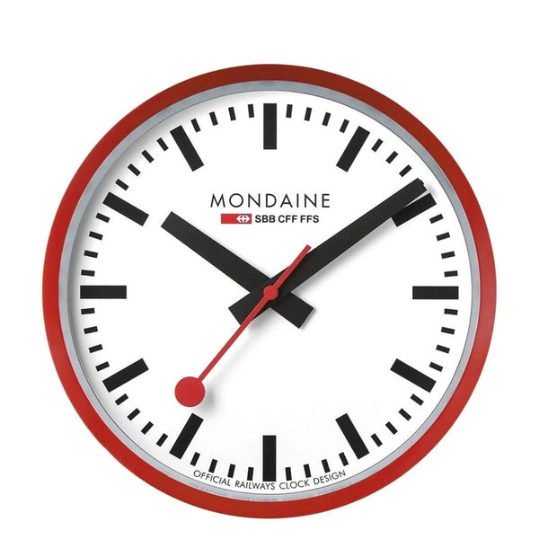 Mondaine Wall Clock | Red Frame