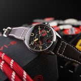 AVI-8 | SPITFIRE | Lock Chronograph Airfix Edition Watch | 42mm Raven Black