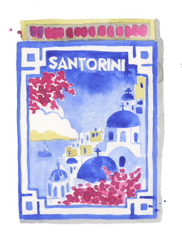 Furbish Santorini Matchbook Art Print