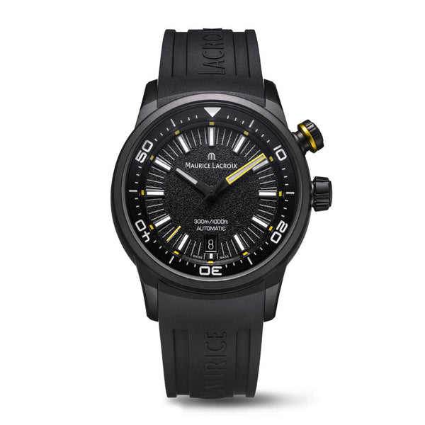 Maurice Lacroix Pontos S Diver Watch | Black DLC-plated stainless steel | 42mm