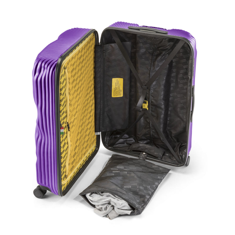 Crash Baggage | Icon Stripe Suitcase | Grape Violet