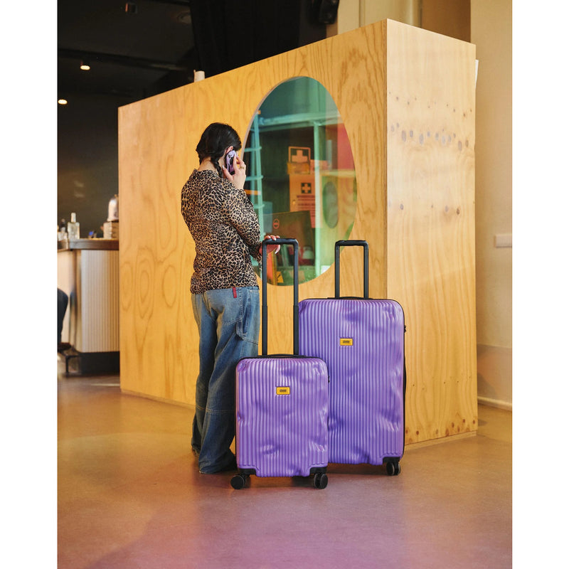 Crash Baggage | Icon Stripe Suitcase | Grape Violet