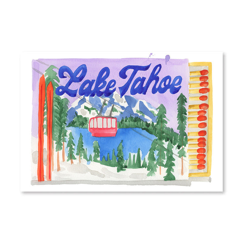 Furbish Lake Tahoe Ski Matchbook Art Print