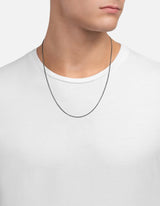 1.3mm Cuban Chain Necklace, Sterling Silver