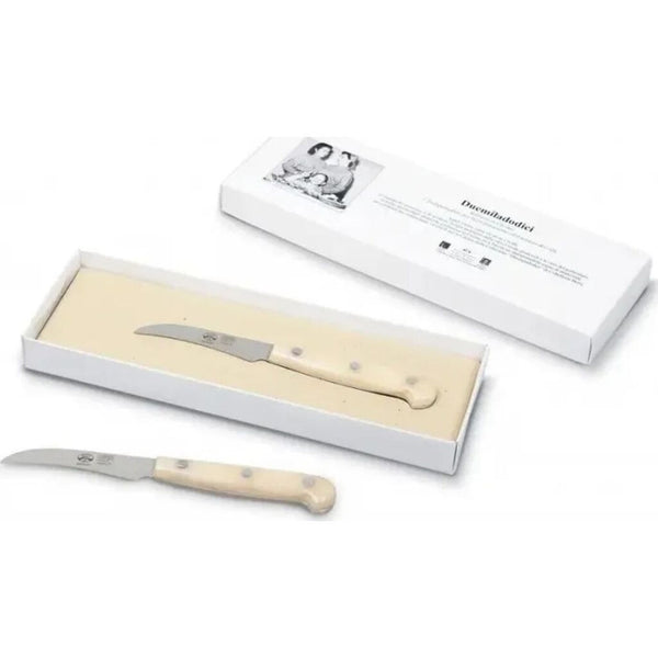 Coltellerie Berti Coltello Curved Paring Knife | White Lucite