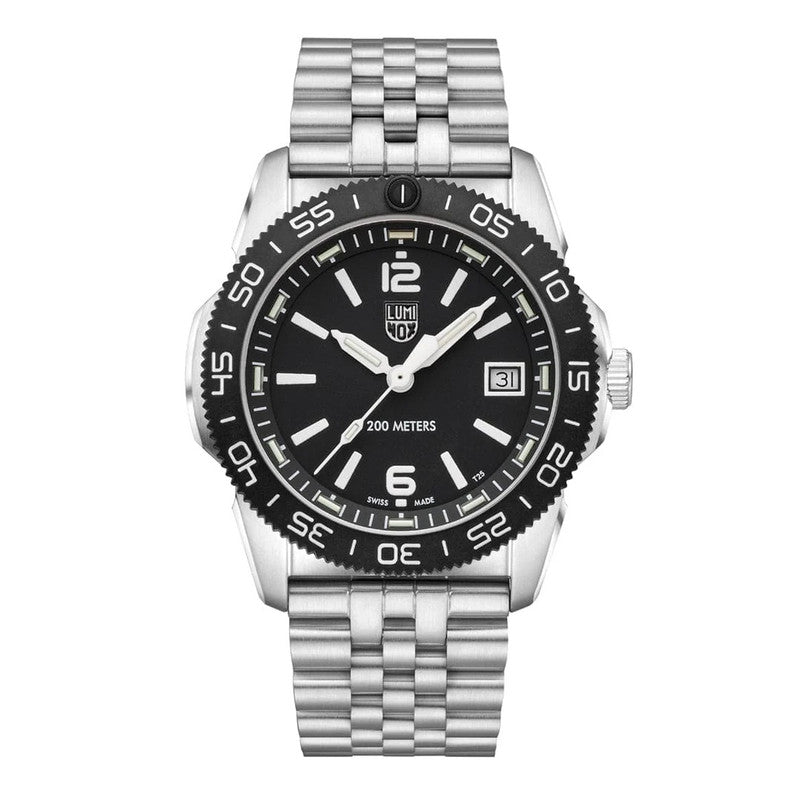 Luminox PACIFIC DIVER BLACK Watch | METT DIAL | STAINLESS STEEL METAL BAND