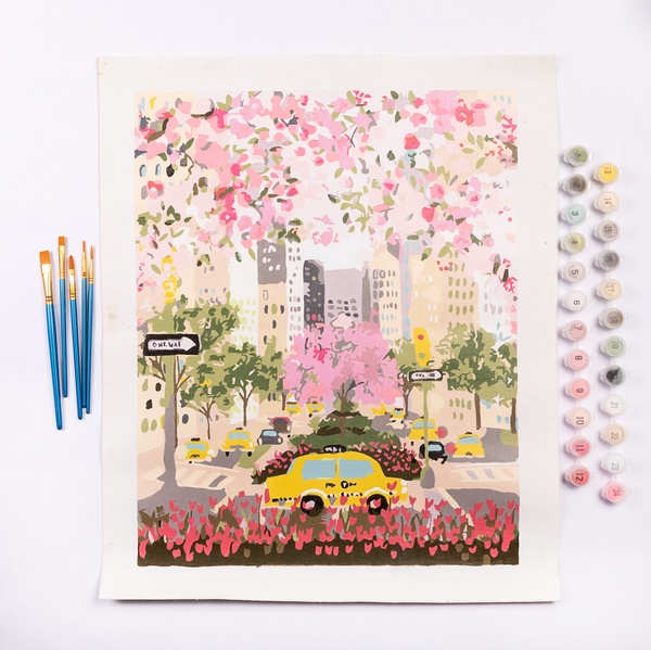 Park Avenue Spring by Joy Laforme Paint by Numbers Deluxe by Paint Anywhere Store