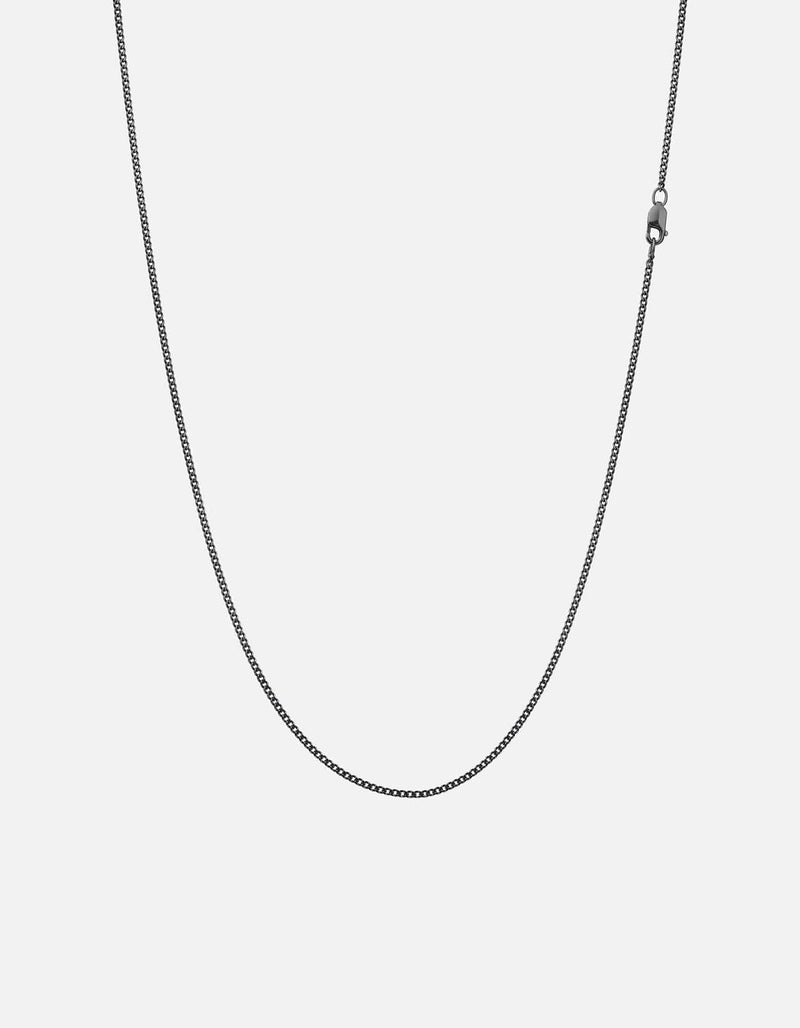 1.3mm Cuban Chain Necklace, Sterling Silver