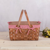 Kansas Handwoven Wood Picnic Basket by Picnic Time Family of Brands