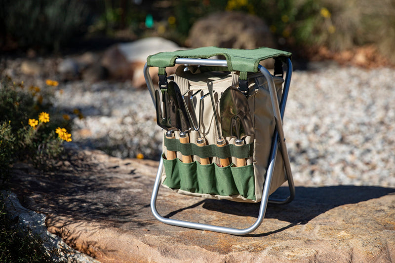 Gardener Folding Seat with Tools by Picnic Time Family of Brands