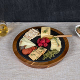 Insignia Acacia and Slate Serving Board with Cheese Tools by Picnic Time Family of Brands