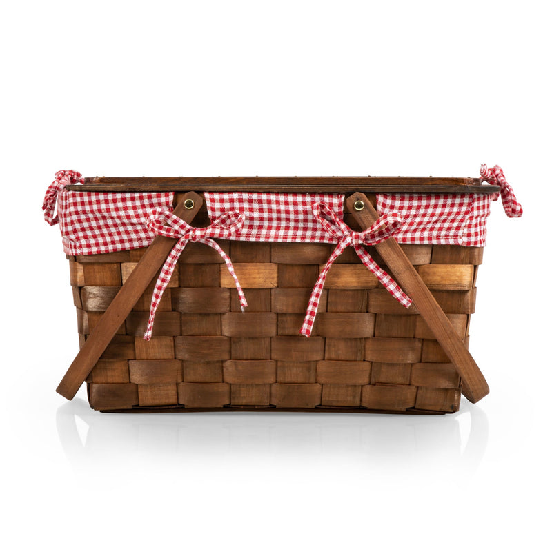 Kansas Handwoven Wood Picnic Basket by Picnic Time Family of Brands