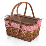 Kansas Handwoven Wood Picnic Basket by Picnic Time Family of Brands