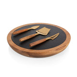 Insignia Acacia and Slate Serving Board with Cheese Tools by Picnic Time Family of Brands