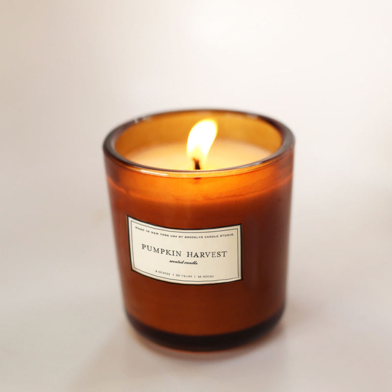 Brooklyn Candle Studio Amber Glass Candle | Pumpkin Harvest AM012