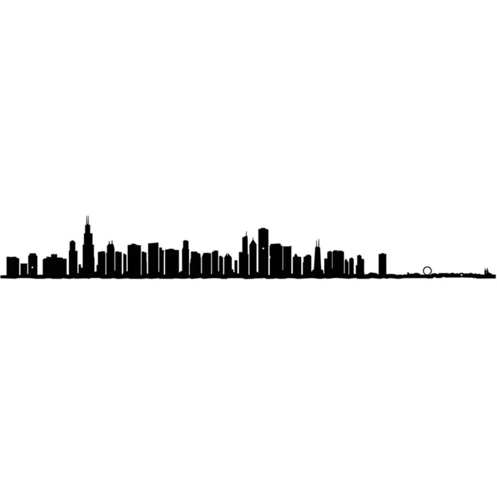 The Line City Skyline Silhouette Mini 7.5