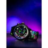 The Electricianz The Neon Z | 42mm White UV Printed Leather Strap