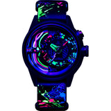 The Electricianz The Neon Z | 42mm White UV Printed Leather Strap